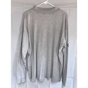 Callaway Gray Size L Jersey Cotton Solid Men's Men's Long Sleeve Shirt